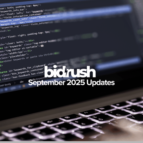 BidRush Updates September 2025